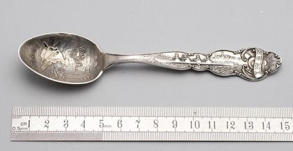 Nome Alaska Struck It Rich Sterling Silver Souvenir Spoon - L.W. Suter, Mayer Bros, Nome Gold Miner